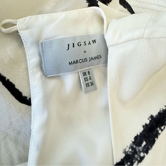 Jigsaw x Marcus James Butterfly Series Size 4 Silk Midi Dress - Picture 6 of 7